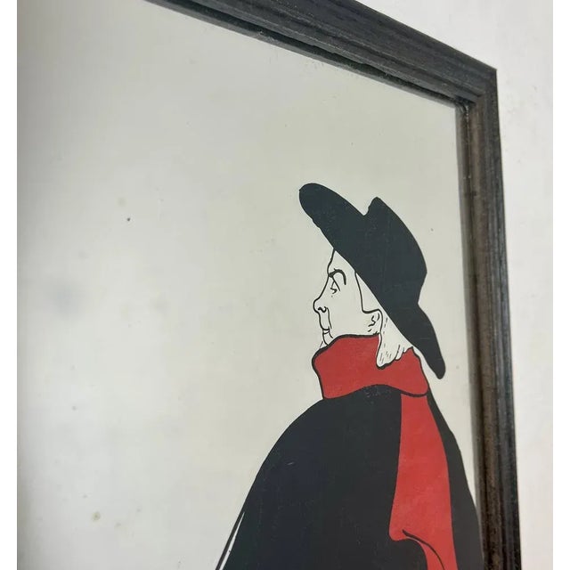 Black Aristide Bruant in His Cabaret by Henri De Toulouse-Lautrec Wall Art Mirror For Sale - Image 8 of 10