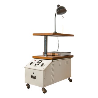 Vintage Famed Lamp Cart with Oak Tops, 1960s For Sale