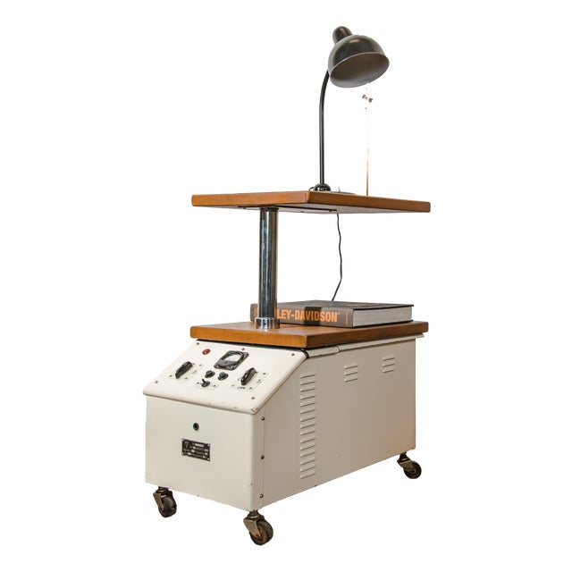 Vintage Famed Lamp Cart with Oak Tops, 1960s For Sale