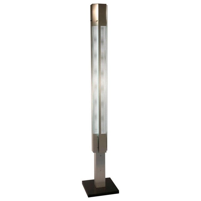Metal Mid-Century Modern Aluminium Medium Signal Column Floor Lamp by Serge Mouille For Sale - Image 7 of 7