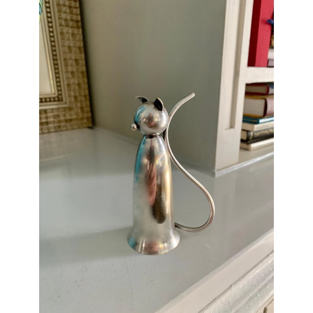 Mid 20th Century Silver Jigger in the Shape of a Cat For Sale - Image 5 of 8
