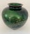 1950s Ando Jubei Ginbari Japanese Cloisonne Vase Green Enamel Bamboo Sprays For Sale - Image 4 of 8