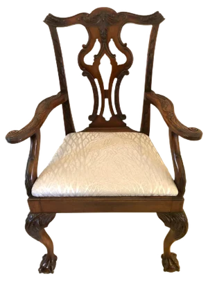 Antique Victorian Carved Mahogany Desk Chair