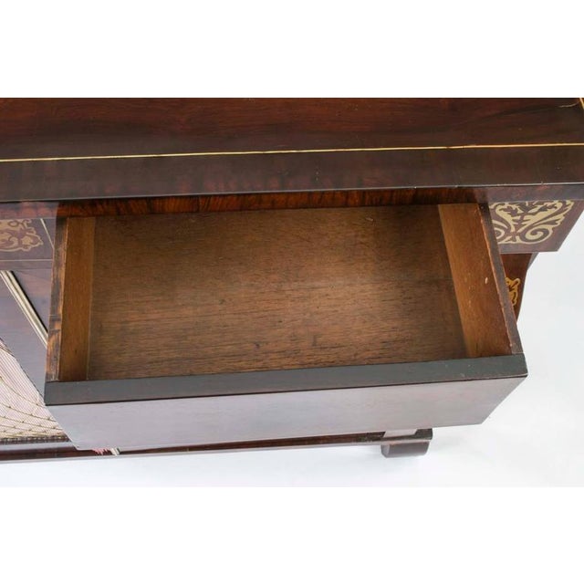 19th Century Regency Brass Inlaid Chiffonier Cabinet For Sale - Image 4 of 10