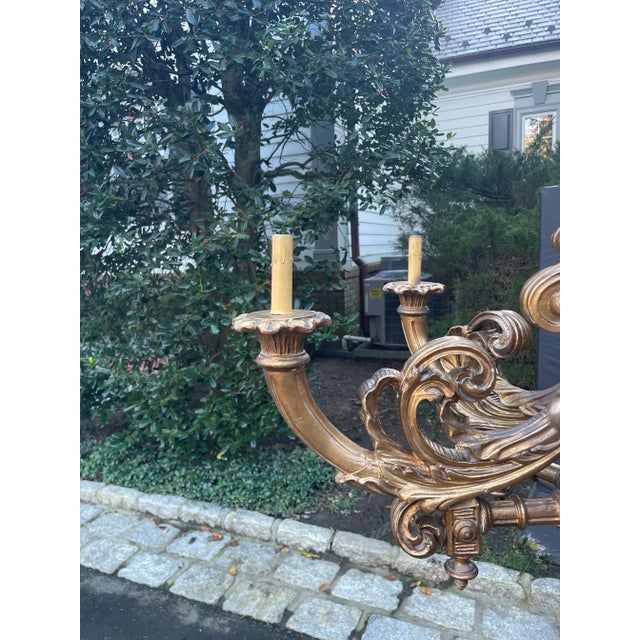 Early 20th Century Baroque Giltwood Chandelier For Sale In New York - Image 6 of 11