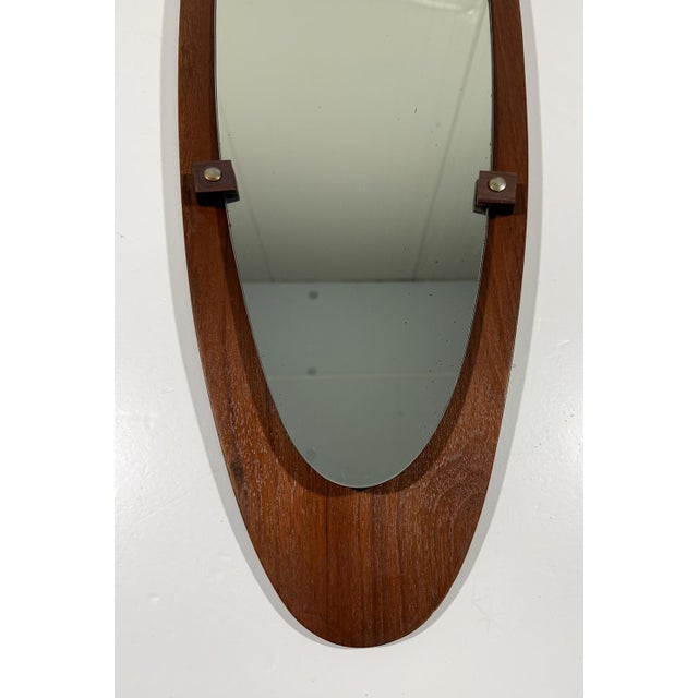 Vintage Bended Wooden Wall Mirror by Mobili Polli, Italy, 1950s For Sale - Image 10 of 13