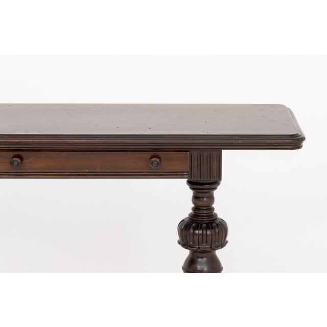 Traditional Renaissance Revival Mahogany Trestle Table For Sale - Image 3 of 8