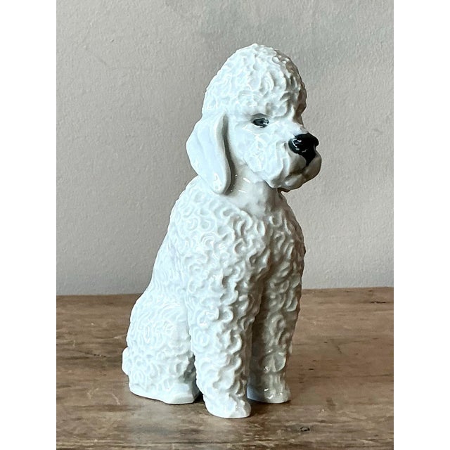 Vintage Regency Glazed Ceramic Poodle For Sale In West Palm - Image 6 of 7