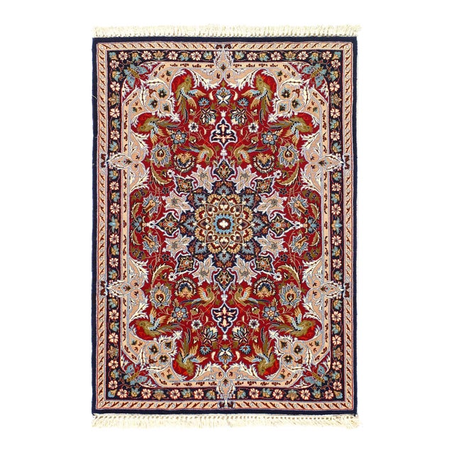 Pasargad DC Fine Hand Knotted Silk & Wool Isfahan Rug For Sale