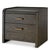 Pair of contemporary mocha oak veneer nightstand with a refined medium bronze finish and a clean, softly contoured...