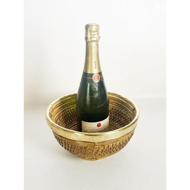 Bamboo and Brass Bowl, Italy, 1960s For Sale - Image 3 of 17