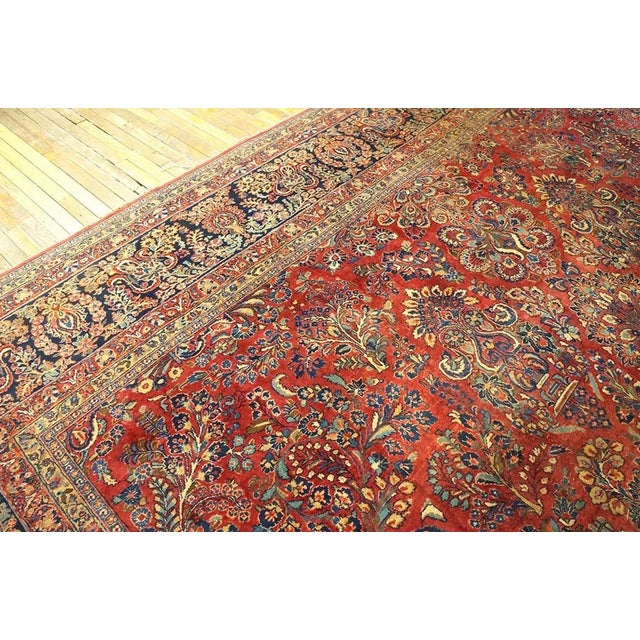 1920s Persian Sarouk Carpet ( 13' 8" x 14' - 417 x 427 ) For Sale - Image 4 of 5