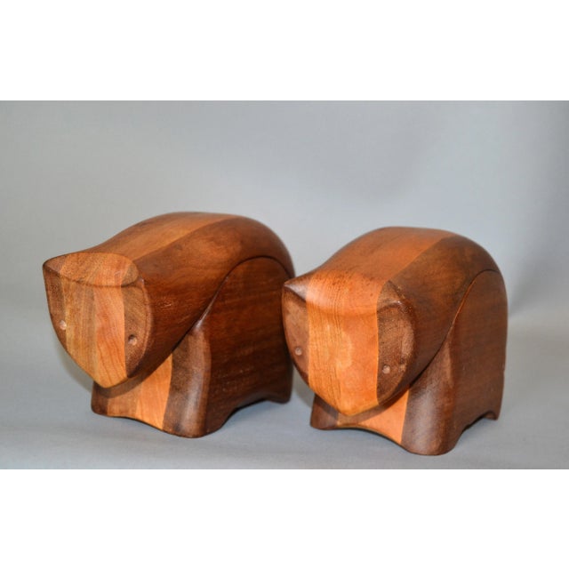 Handcrafted 'Creative Critters' Animal Figurine Jewelry Box Tropical Wood, Pair For Sale - Image 13 of 13