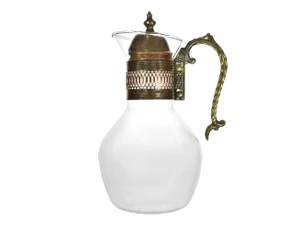 Vintage Serving Hot or Cold Beverages Glass Carafe Decanter With Lid and Handle