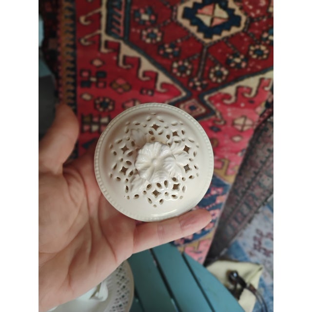 Ceramic Antique Leed's Cream Ware Reticulated Tea Set For Sale - Image 7 of 10