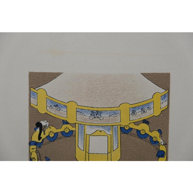 Lucien Boucher, Le manège à vélos, Lithograph For Sale - Image 5 of 6