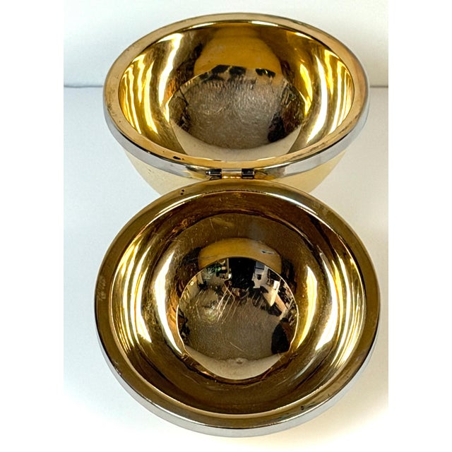 Anthony Redmile London ( Attrib) Silver & Gilt Mounted Circular Egg Shell Box For Sale - Image 10 of 13