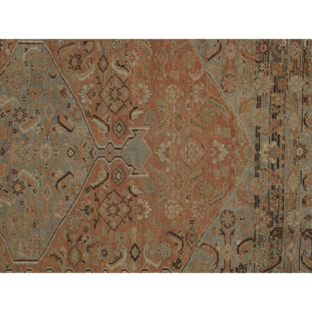 Antique Gallery-Size Bijar Runner, Handmade Oriental Rug, Taupe, Terracotta For Sale - Image 9 of 10