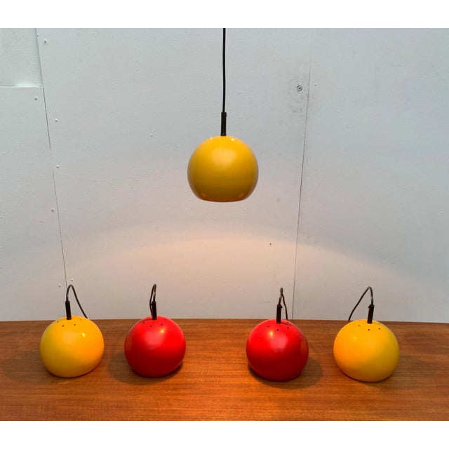 Mid-Century German Space Age Metal Ball Pendant Lamps, Set of 2 For Sale - Image 18 of 18