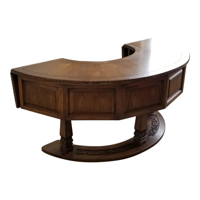 Romweber Semi Circular Viking Oak Hunt Desk Chairish