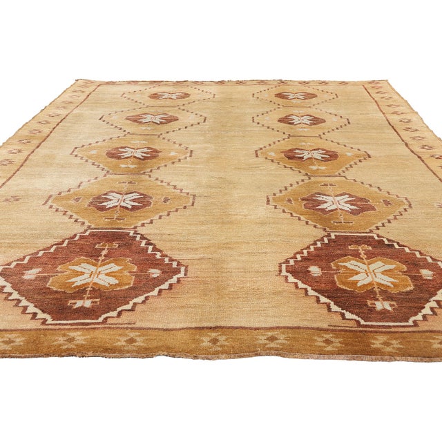 Mid-Century Modern Vintage Turkish Kars Rug - 07'06 X 11'10 For Sale - Image 3 of 10