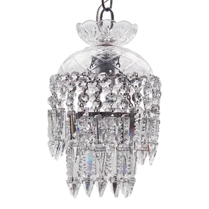 Vintage Layered Chandelier With Cut Glass Dish