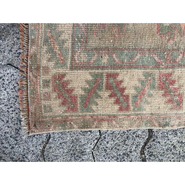 1960s Handmade Faded Pastel Rug For Sale - Image 10 of 11