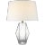 Palacios Medium Table Lamp in Clear Glass with Linen Shade Designer: Chapman & Myers Height: 20.75" Shade Detail: SH13.25"...