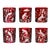 ARTEL Chinoisserie Collection Small Tumbler Glasses in Red, Set of 6 For Sale