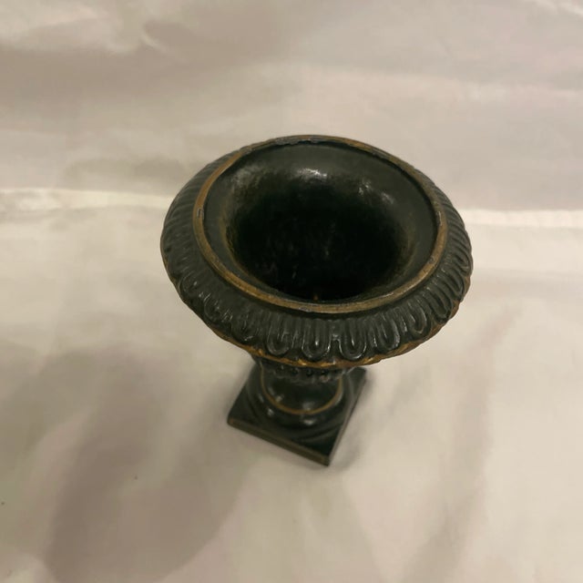 Neoclassical Diminutive Cast Iron Urn For Sale - Image 3 of 4