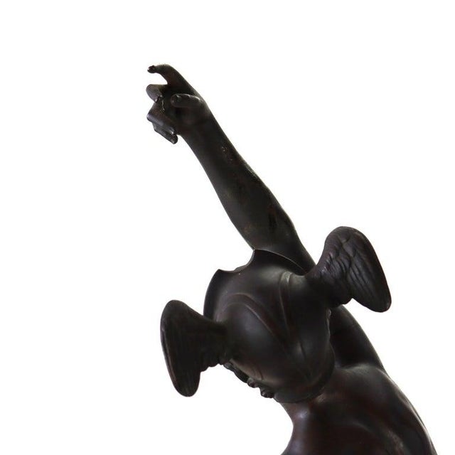 Grand Tour 36” Classical Bronze Sculpture of Mercury on Breath of Zeus C1890 For Sale - Image 6 of 16