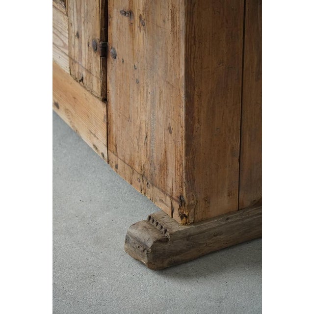 Antique Swedish Primitive Patinated Folk Art Cabinet in Pine, 1700s For Sale - Image 13 of 18