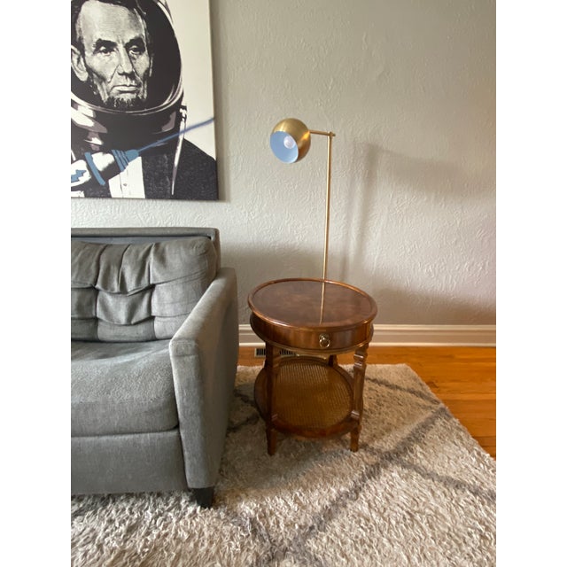 1970s Drexel Heritage Walnut Italian Provincial Oval Side Table For Sale - Image 12 of 13