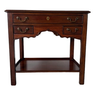 Vintage Baker Furniture Milling Road Chippendale Style 3 Drawer Nightstand For Sale