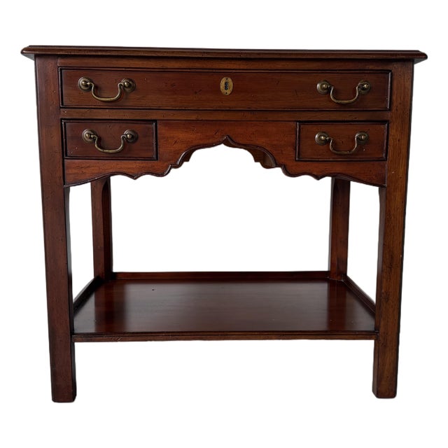 Vintage Baker Furniture Milling Road Chippendale Style 3 Drawer Nightstand For Sale