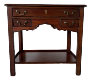 Vintage Baker Furniture Milling Road Chippendale Style 3 Drawer Nightstand