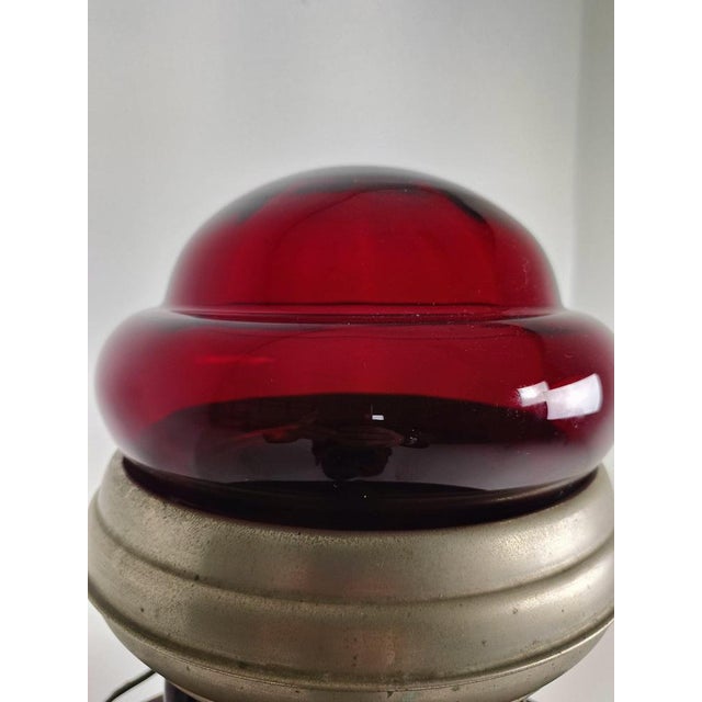 Vintage Tin Lamp with Clockwork For Sale - Image 9 of 18