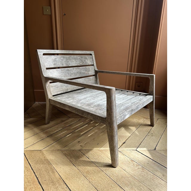 Teak Garden Lounge Chair with Cushions from Restoration Hardware, 2010s For Sale - Image 8 of 11