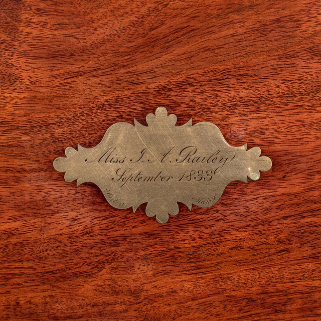 Wood Antique Correspondence Box, Irish, Walnut, Writing Slope, Austin, William IV For Sale - Image 7 of 12