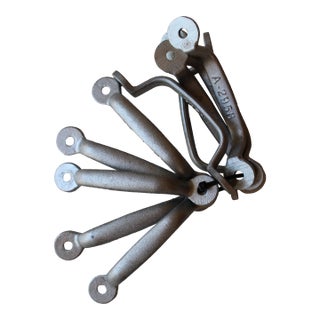 Set of 10, French Industrial Cast Aluminum Drawer Pulls For Sale