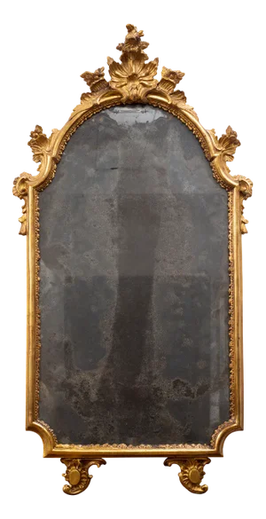 Antique Neapolitan Louis XV Mirror in Gilt Carved Wood
