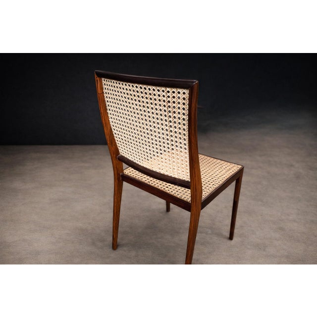 Brown Set of Eight “MT 552” Dining Chairs in Rosewood by Geraldo de Barros for Unilabor, Brazil, 1950s - Lot 622-806A For Sale - Image 8 of 15