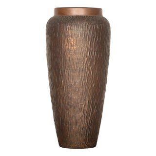 Vintage Brutalist Hammered Copper Umbrella Stand, 1970s For Sale