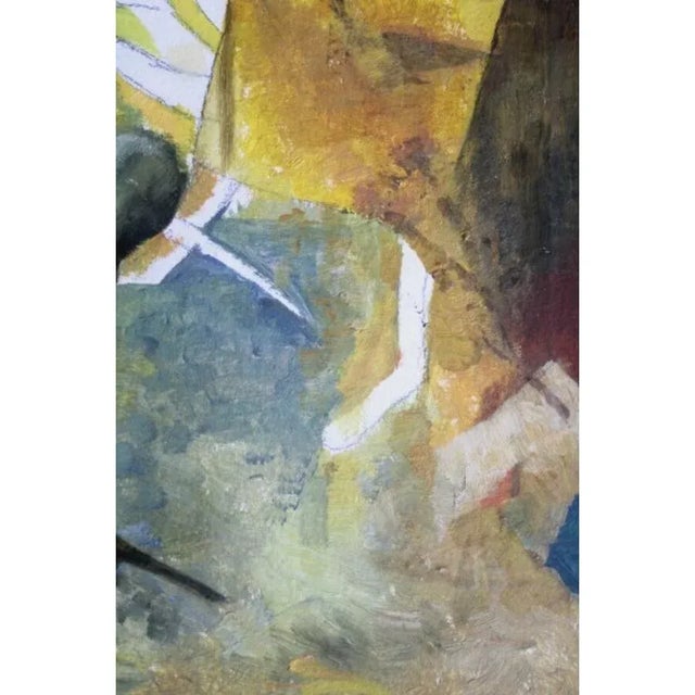 Victor Karnauh, A Conversation, Oil on Canvas, 1990s, in Good conditions. Designed 1990 to 1999 This piece has an...