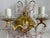 Gorgeous midcentury pair of French two-arm crystal sconces direct from a Paris apartment featuring pink opaline crystal...