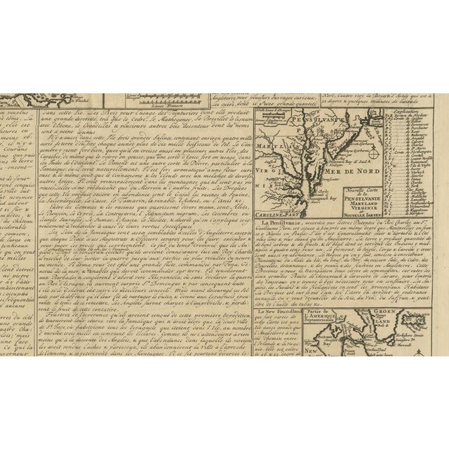 French Colonial America Map with Jamaica, Barbados and Carolina, 1719 For Sale - Image 10 of 12