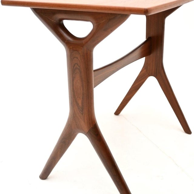 Wood Vintage Danish Teak Side Table attributed to Johannes Andersen, 1960 For Sale - Image 7 of 8