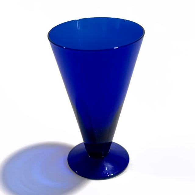 Blue Vintage Cobalt Blue Cocktail Glass Curation - Group of 6 For Sale - Image 8 of 12