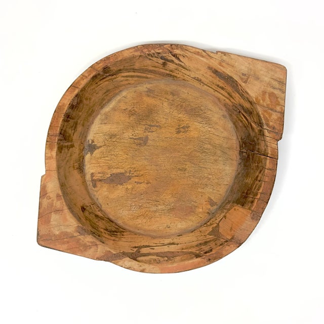 Rustic European Monumental Rustic Wooden Platter or Serving Tray For Sale - Image 3 of 9