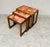 Set of three vintage nesting tables, combining the natural charm of solid wood with the elegance of marble. each table...